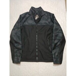 Falls Creek Performance Men's Medium Jacket Full Zip Black Camo Fleece Inner